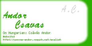 andor csavas business card
