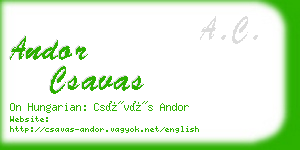 andor csavas business card